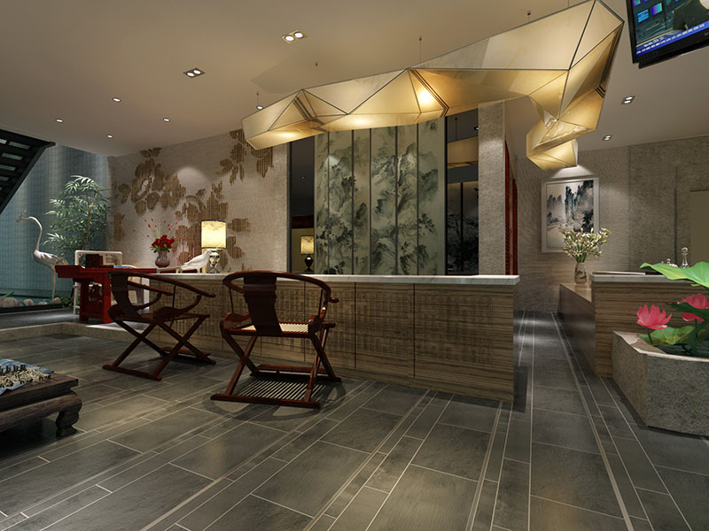 新中式會(huì)所酒店大堂設(shè)計(jì)方案