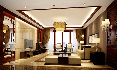 金地湖城大境現(xiàn)代中式三居室設(shè)計(jì)效果圖