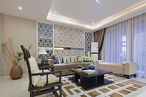 重慶112平米簡約素雅中式設(shè)計(jì)樣板房