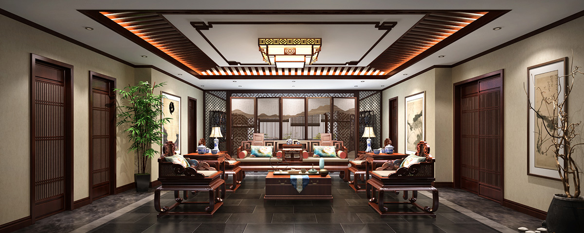 內(nèi)蒙古600平新古典成德書院中式裝修效果圖