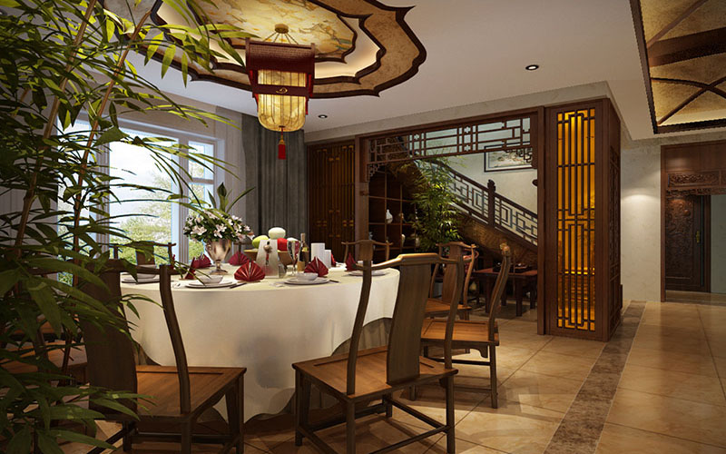 復式餐廳與樓梯在同一空間的展示