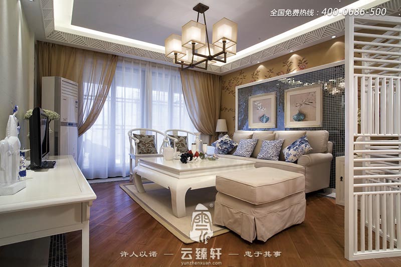 客廳柔美雅致中式設計樣板間