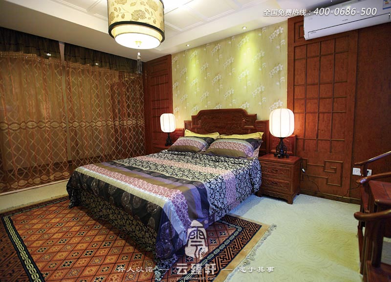 暖色調的中式古典臥室裝修案例