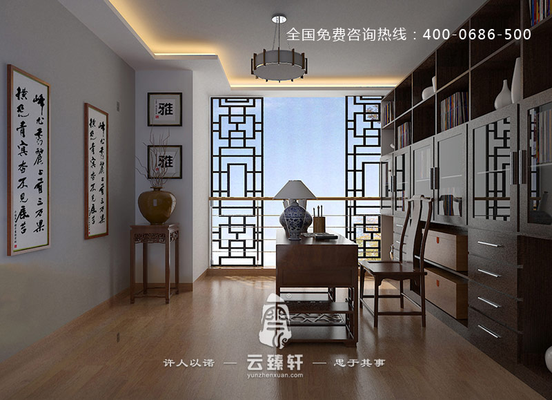 2016極簡約中式書房裝修效果圖