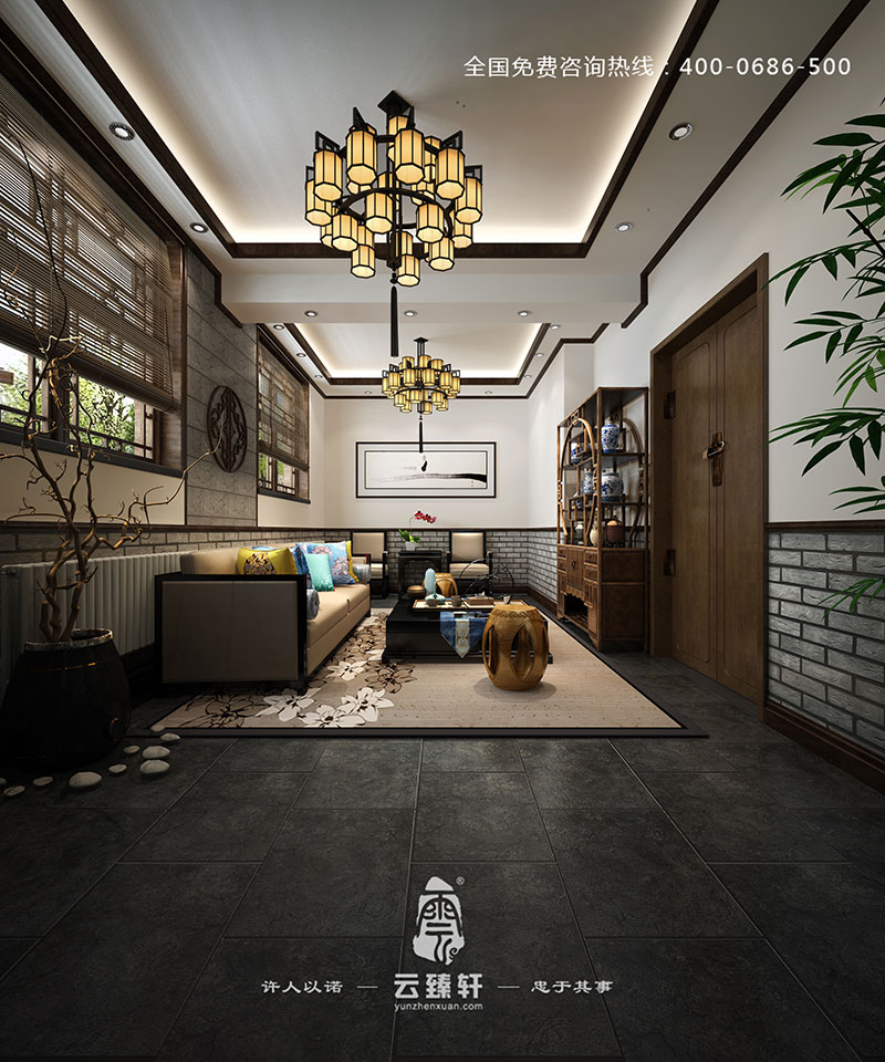 當代新穎的中式茶室裝修效果圖