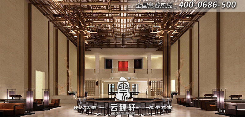 廣州簡潔素雅的養生會所大堂裝修設計方案