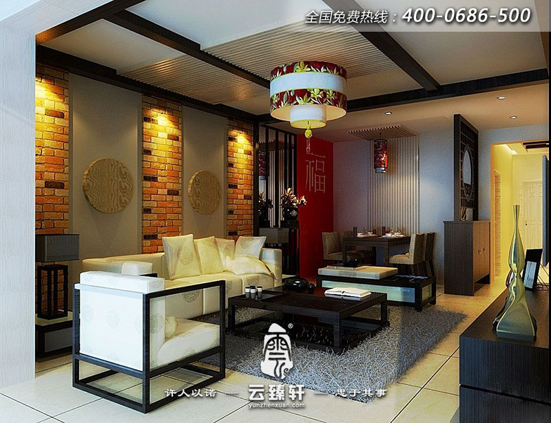 新中式客廳裝飾效果圖