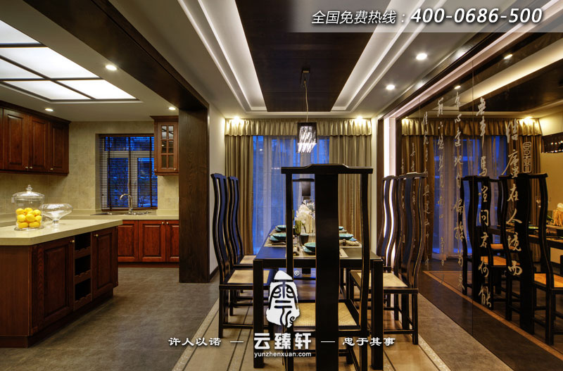 中式餐廳廚房裝修效果圖