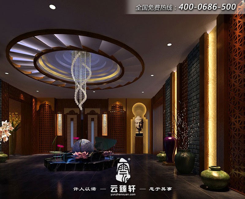 山西孝義足桶天下養生會所大廳裝修效果圖