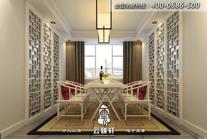 復式樓的中式簡約餐廳裝修圖片