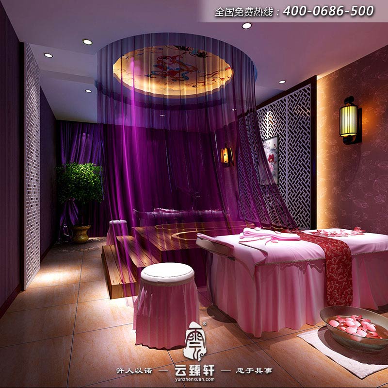 女士SPA專區(qū)的VIP包房設有獨立的木桶式沐浴區(qū)