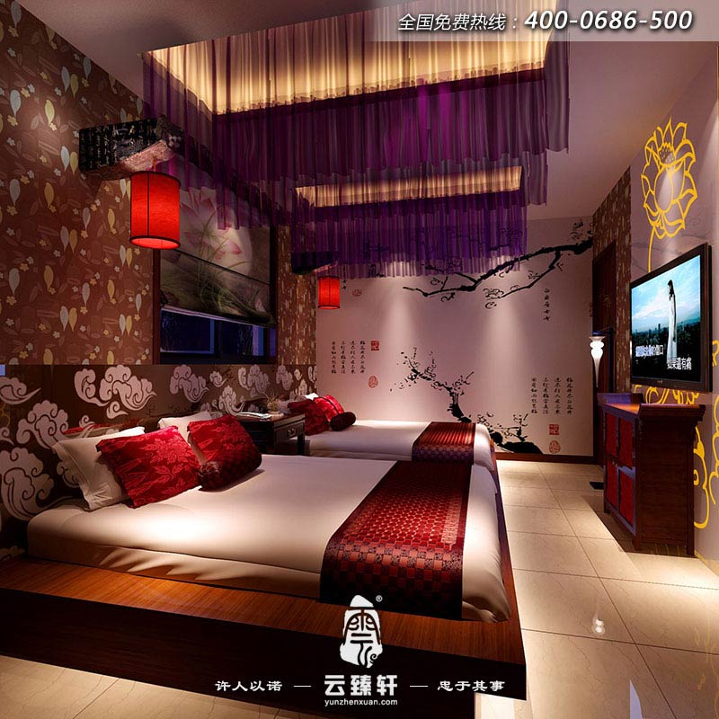 中式養(yǎng)生會館的休息房裝修效果圖