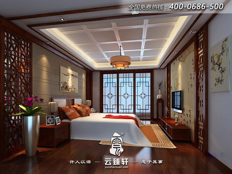 樓中樓新中式臥室裝修效果圖