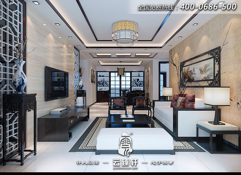 明亮、時尚新中式公共區(qū)域空間