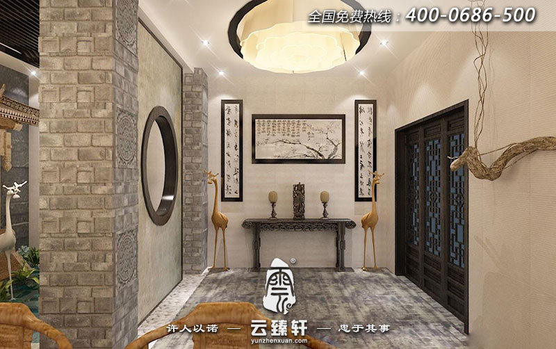 茶樓的玄關(guān)裝修效果圖