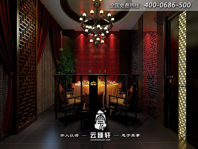 中式海鮮養生館小包間裝修效果圖