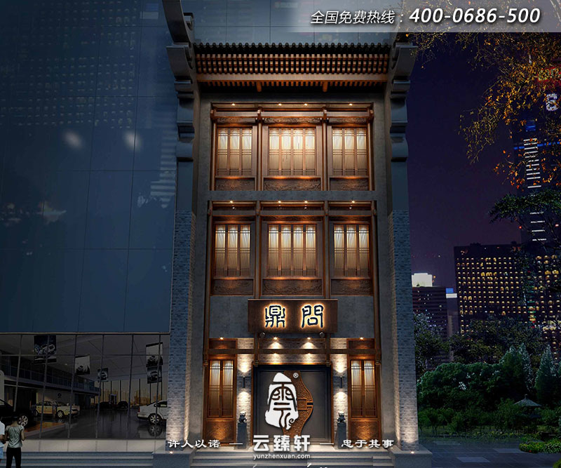 古典中式餐廳外立面設(shè)計效果圖