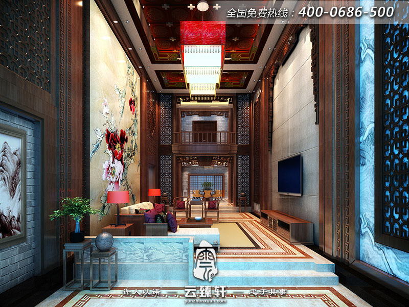 古典中式別墅客廳裝修效果圖