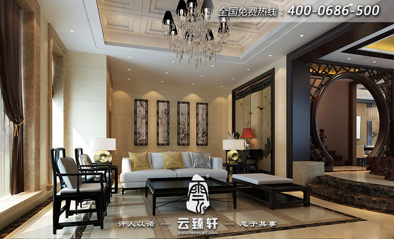 現代中式客廳裝飾效果圖