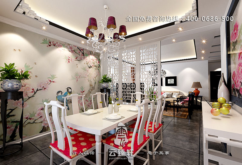 白色調(diào)的中西式家居餐廳效果圖