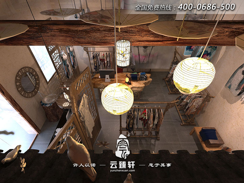 中式服裝店鳥瞰圖