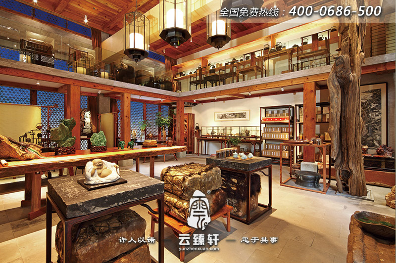 茶樓大堂的木制設計