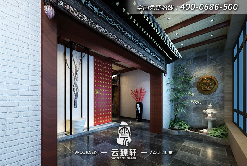 茶樓的大門玄關