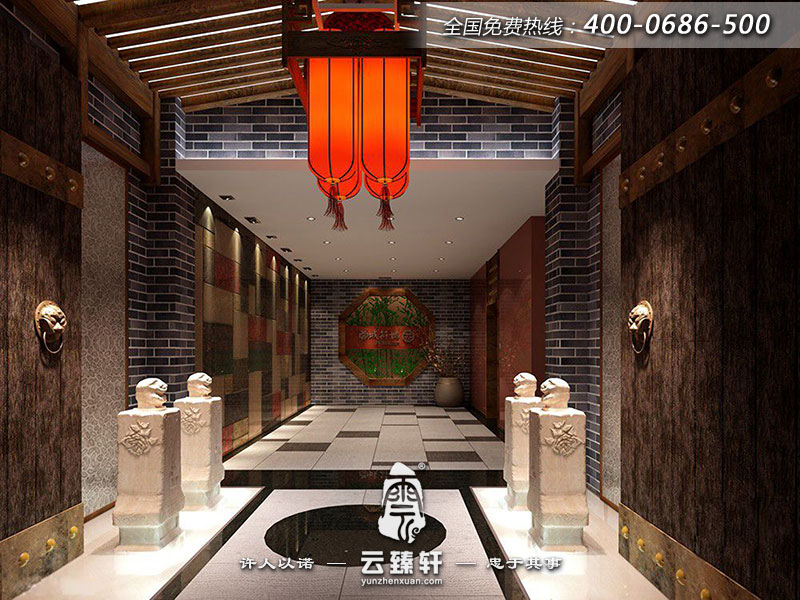 中式餐廳門廳設計圖片