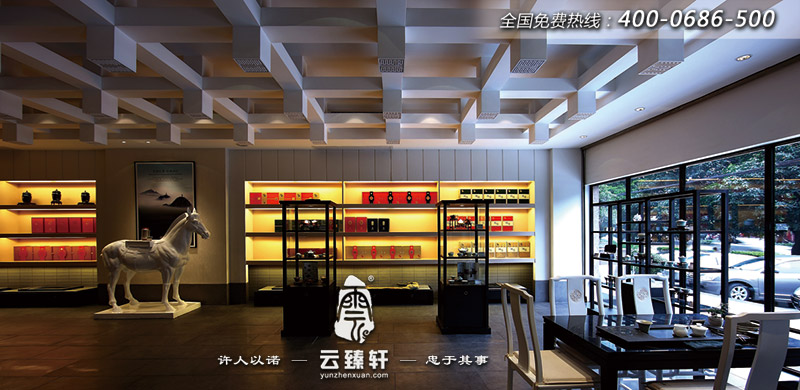 茶文化展示廳的展示架設(shè)計(jì)圖片