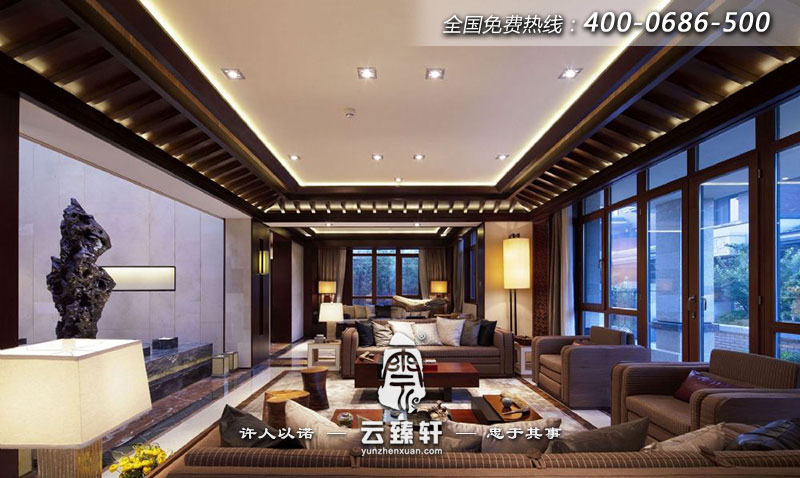 現(xiàn)代中式別墅客廳裝修圖片