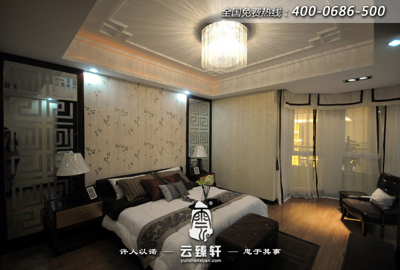 中式設(shè)計(jì)樣板間臥室