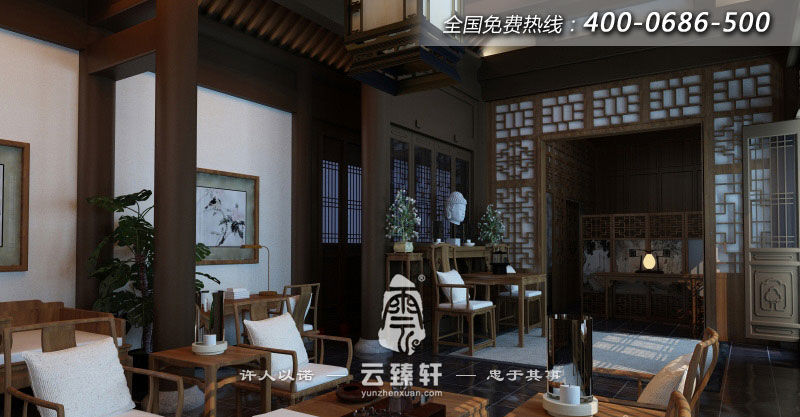 四合院茶室設計效果圖