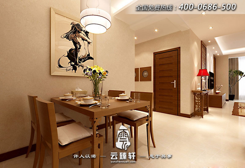 整潔素雅中式餐廳裝修圖片