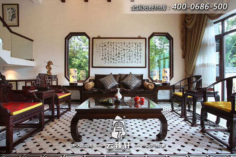 中式古典別墅客廳裝修圖片