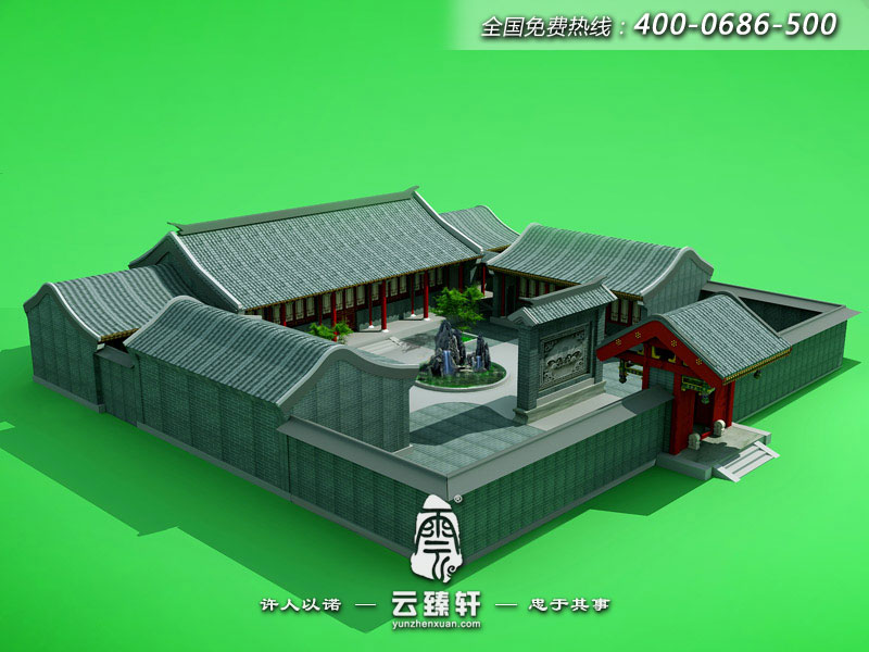 農(nóng)村一進(jìn)四合院設(shè)計圖圖紙效果圖