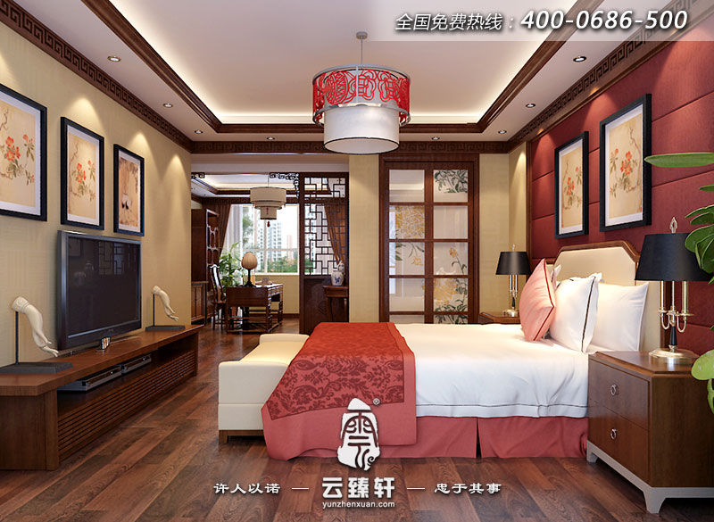 中式臥室該擺放才能旺財(cái)效果圖