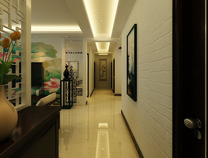 中式走廊玄關(guān)裝修效果圖