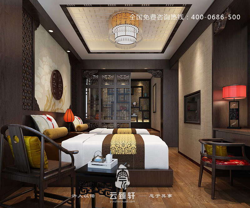 中式設計臺燈效果圖