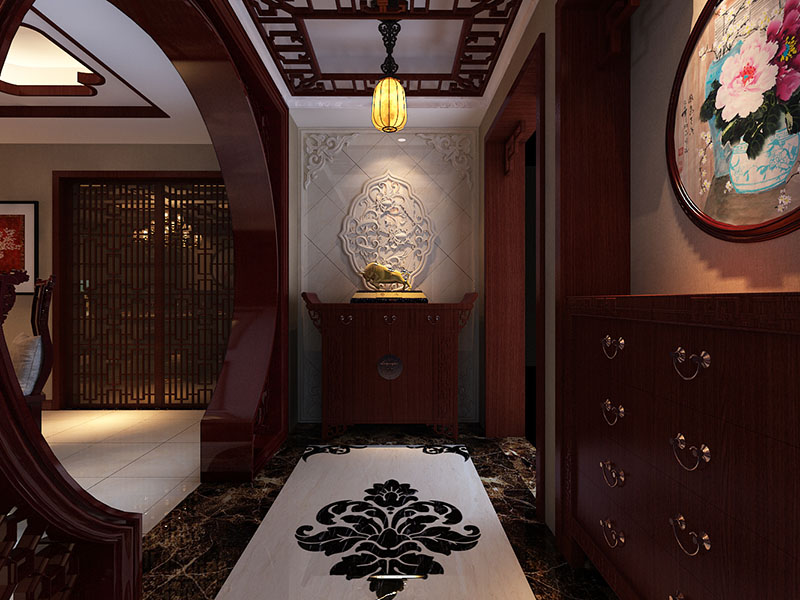 簡中式設(shè)計(jì)玄關(guān)效果圖