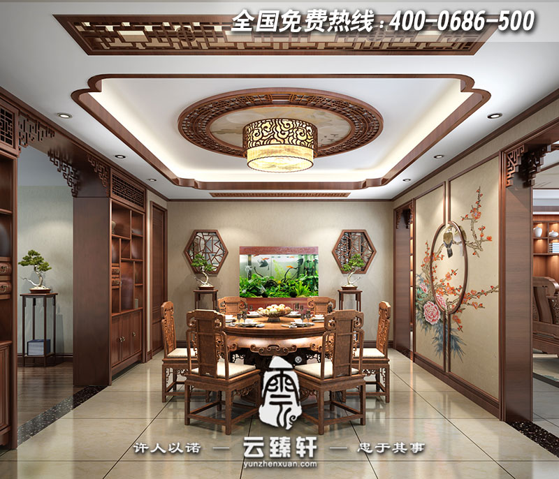 中式餐廳設計效果圖