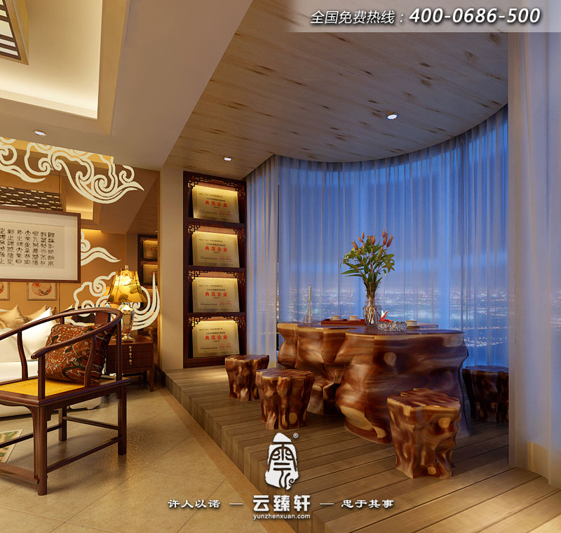 景觀陽臺(tái)改成茶室效果圖