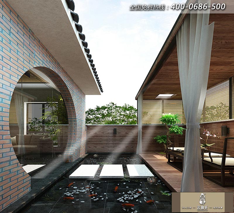 現(xiàn)代禪意庭院設(shè)計效果圖