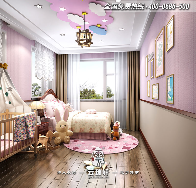 天津薊縣別墅女孩房現代設計效果圖