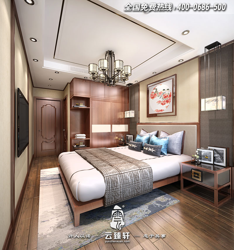 復(fù)式住宅極簡中式風(fēng)格臥室設(shè)計效果圖