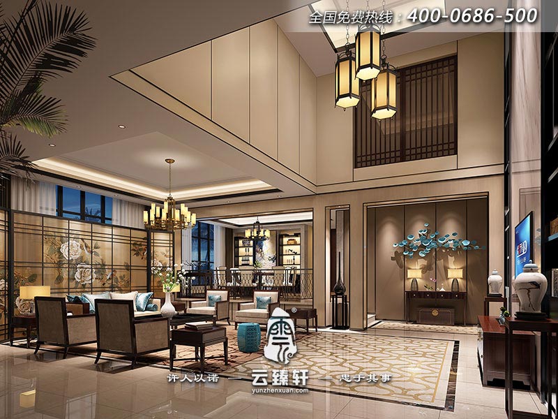 中式元素與西式設計風格結合效果圖