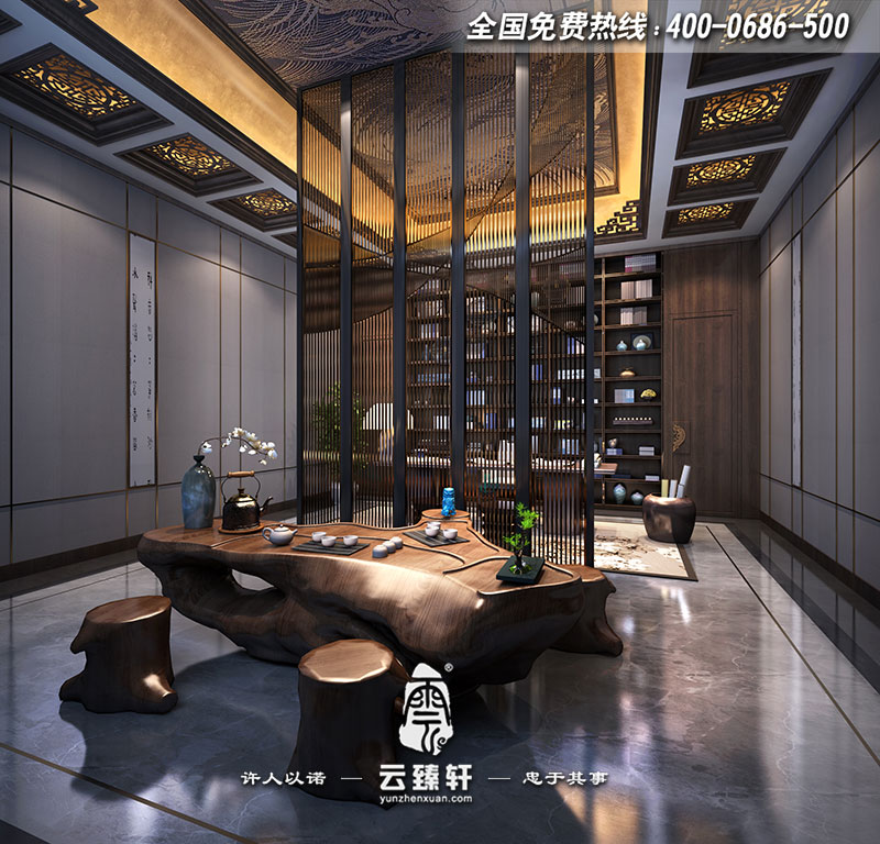 禪意新中式茶樓設計效果圖