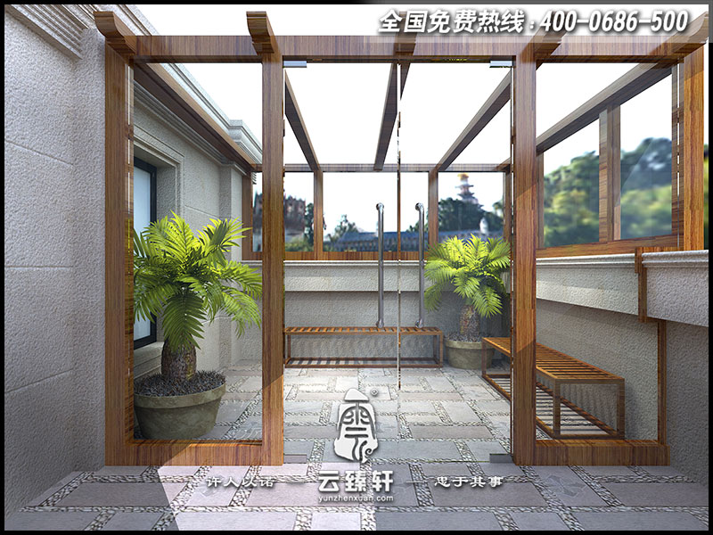 中式陽臺(tái)設(shè)計(jì)效果圖