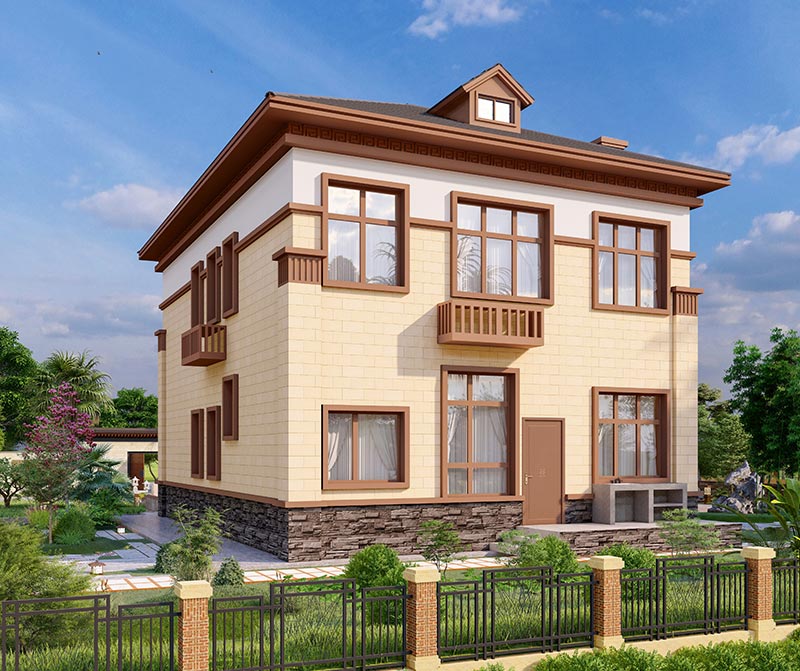 農(nóng)村新中式風(fēng)格二層別墅設(shè)計(jì)圖紙